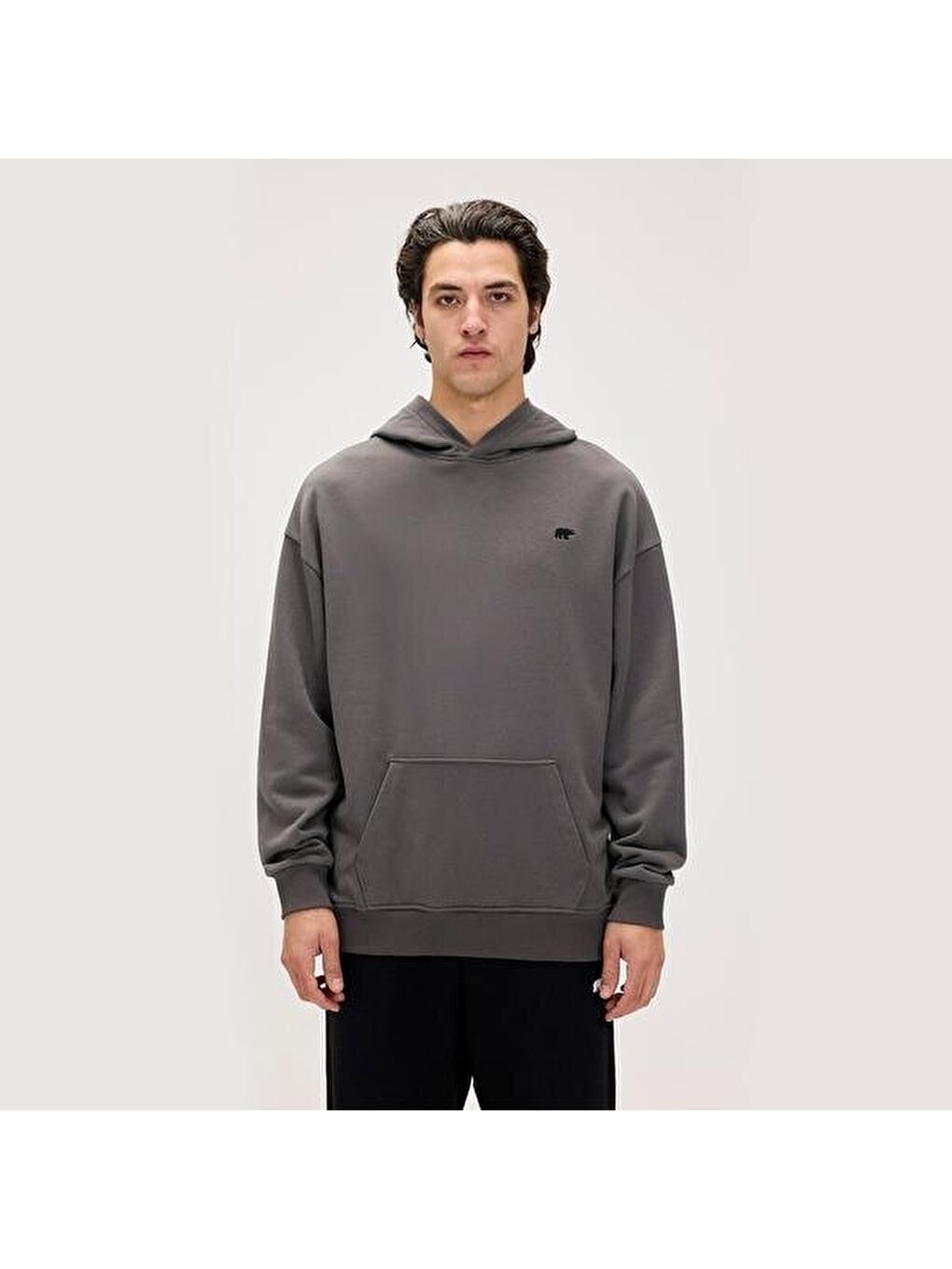 Drake Oversize Erkek Siyah Kapüşonlu Hoodie