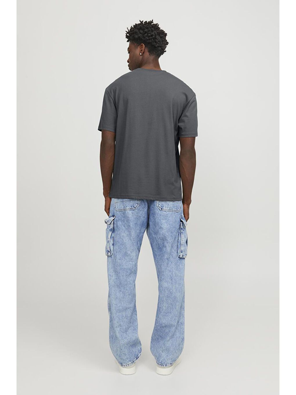 Gri Jorvesterbro Pamuklu Bisiklet Yaka Relaxed Fit Erkek %100 Pamuk Tişört 12240121-3