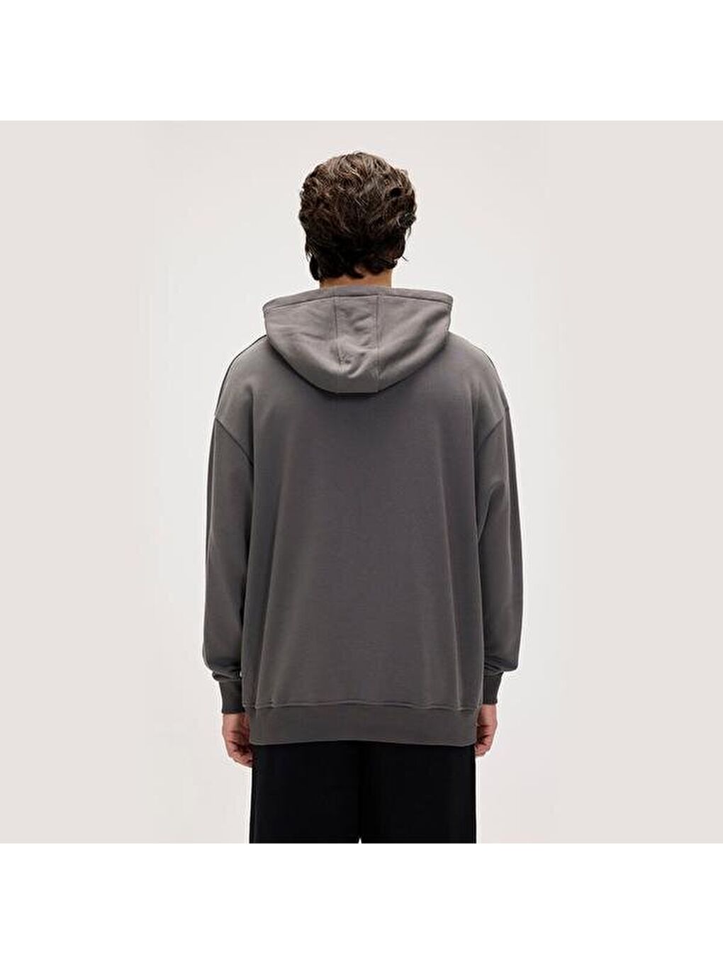 Drake Oversize Erkek Siyah Kapüşonlu Hoodie-2