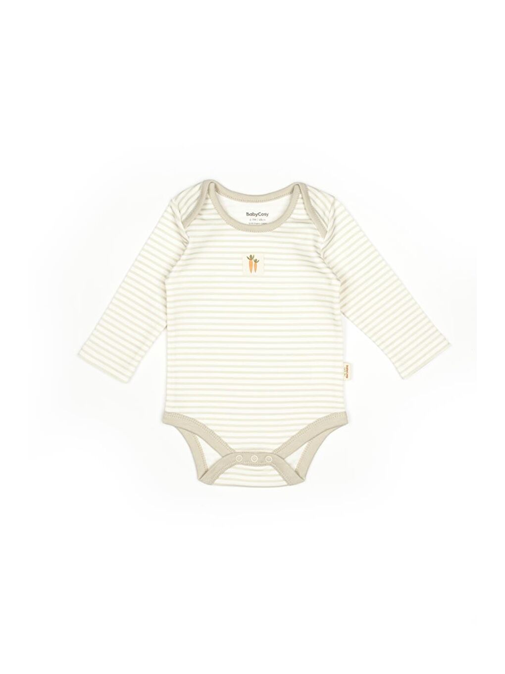 BabyCosy Organic Wear Ekru Bebek 3lü Uzun Kollu Badi Kutulu Set %100 Organik Pamuk, Bebek ve Yenidoğan Serisi - CSY5791 - 5