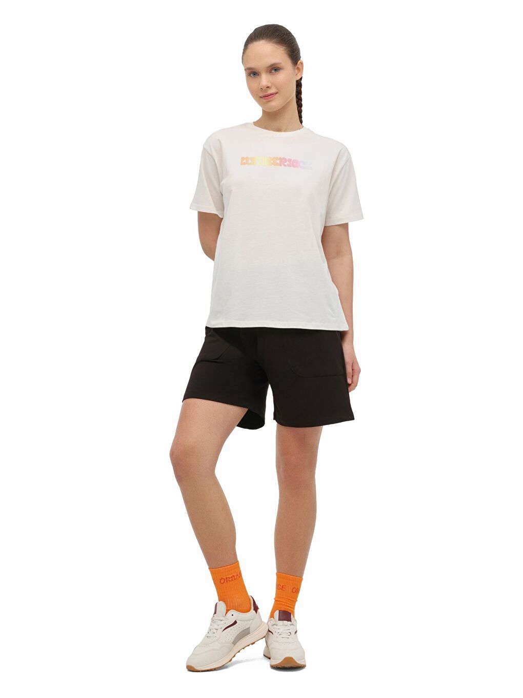 Bej WL 11KEMY Ekru Kadın Kısa Kol T-Shirt-2