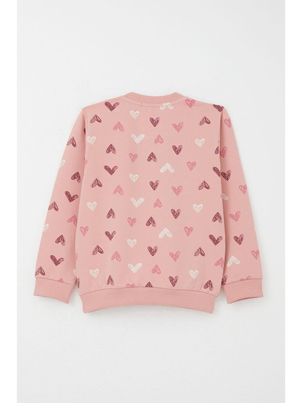 Pembe Kız Bebek Eşofman Takım Kalp Desenli Yazı Baskılı Gülkurusu (1-4 Yaş)-3