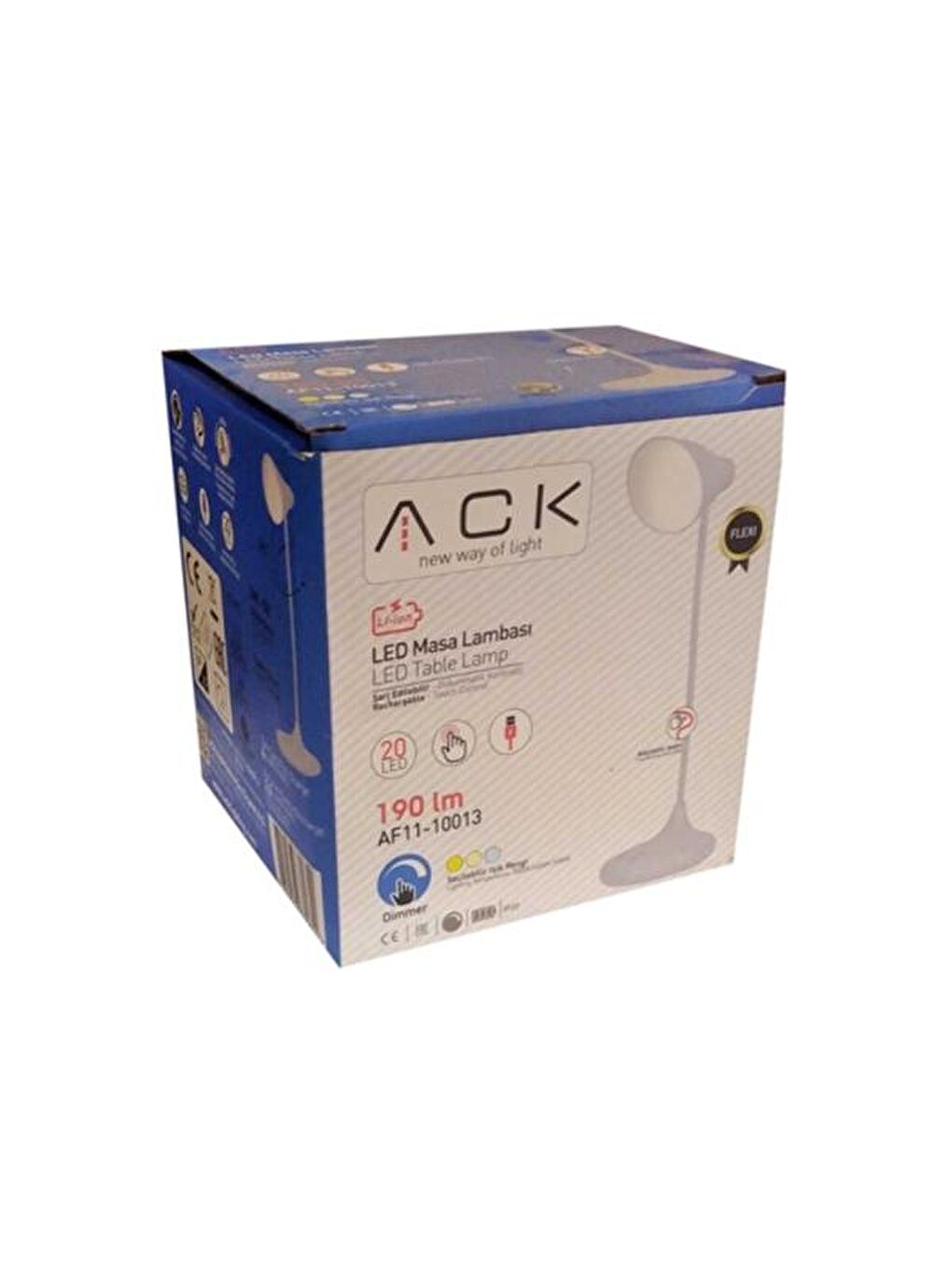 Dokunmatik Şarjlı 3 Renkli Ledli Masa Lambası - Beyaz - 3 W-3