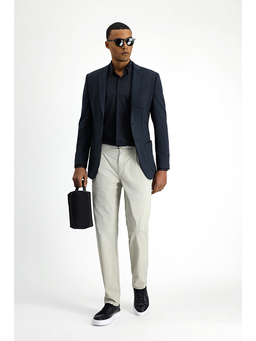 Lacivert Techno-Line  Ekstra Dar Kesim Elastanlı Blazer Ceket-1