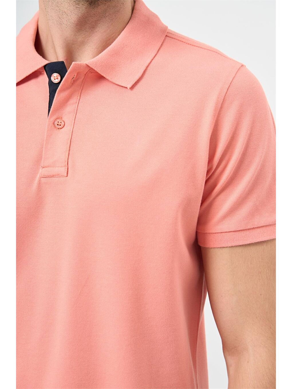 Pembe Pike Polo Yaka Pamuklu Elastanlı Casual Slim Fit Dar Kesim Tişört 1011240186-3