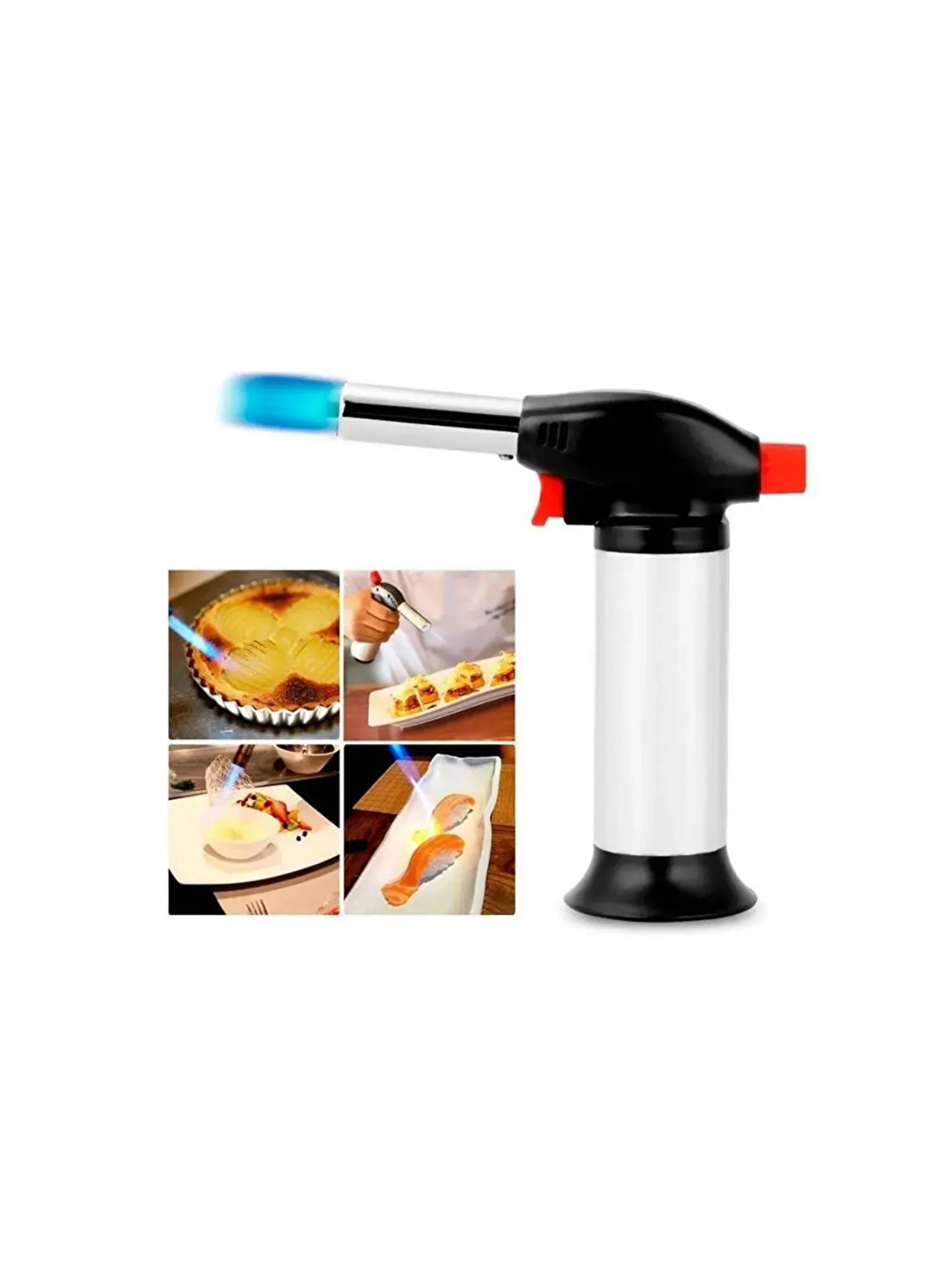 Kitchen Design Lab Metalik Büyük Boy Delikli Pizza Tepsisi Lahmacun Tepsisi 36 Cm ve 1300 Derece Profesyonel Pürmüz Çakmak - 3