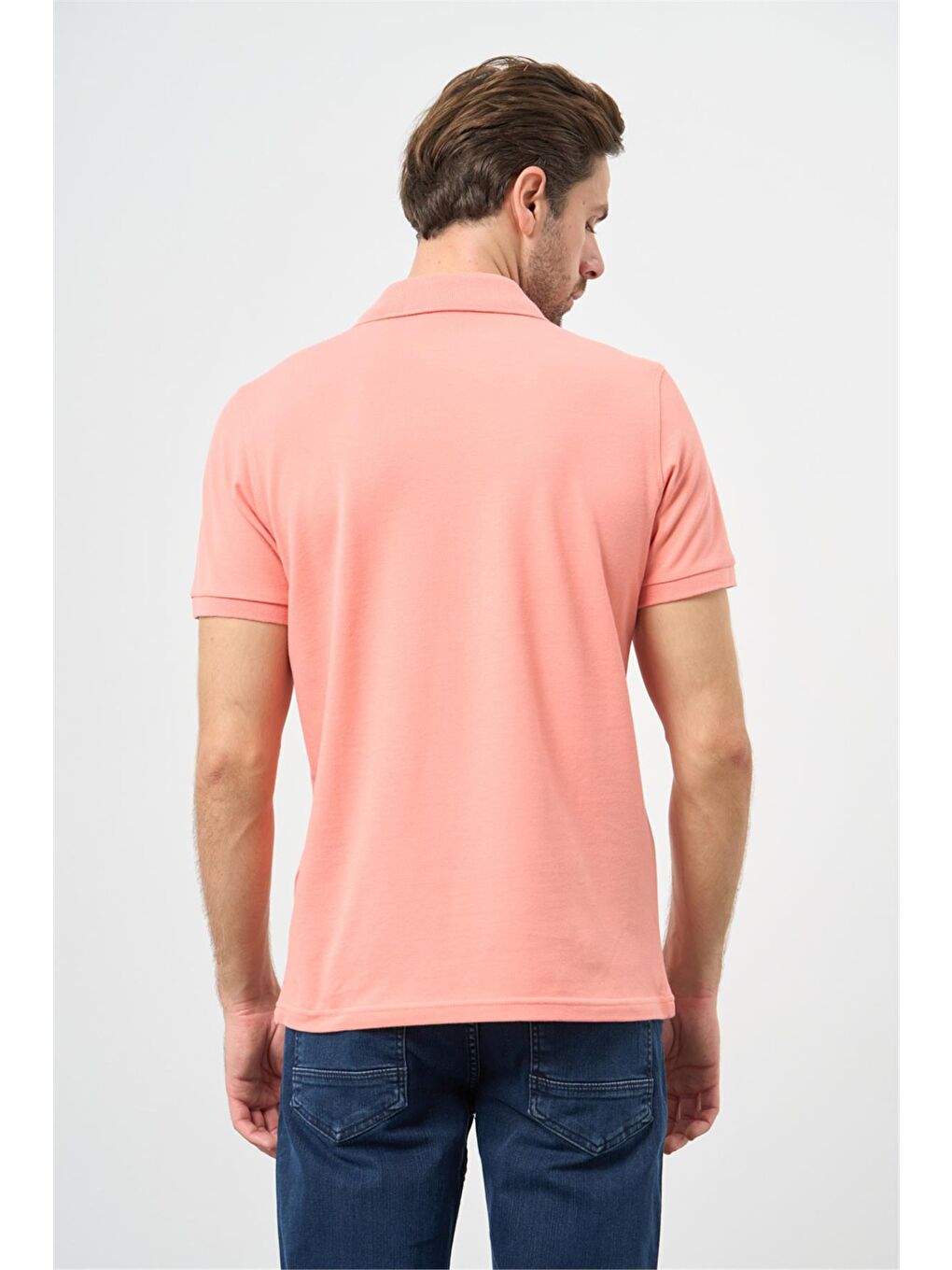 Pembe Pike Polo Yaka Pamuklu Elastanlı Casual Slim Fit Dar Kesim Tişört 1011240186-4