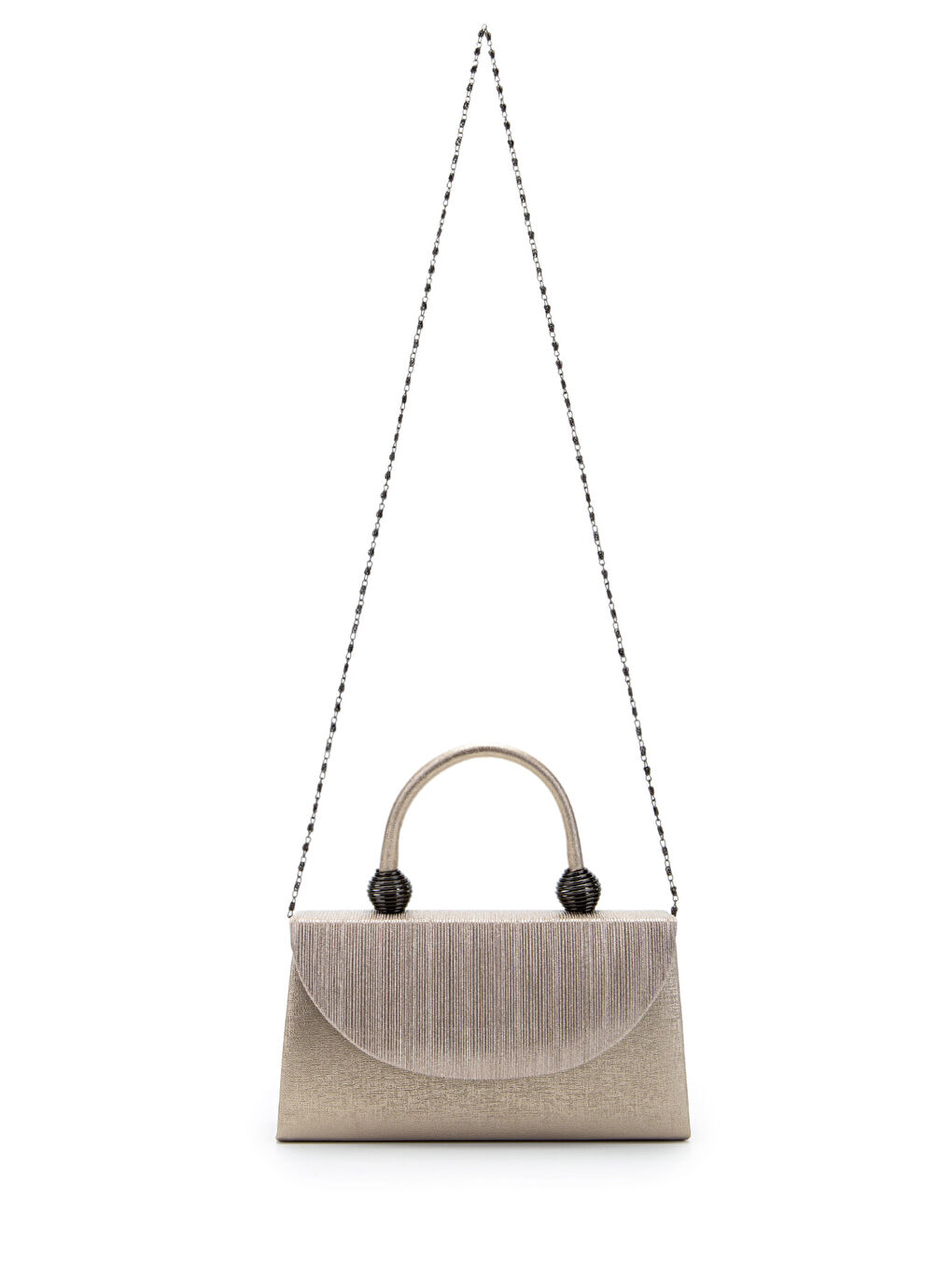 Sarı Sim Dokulu Mandy Abiye El Çantası Altın-3