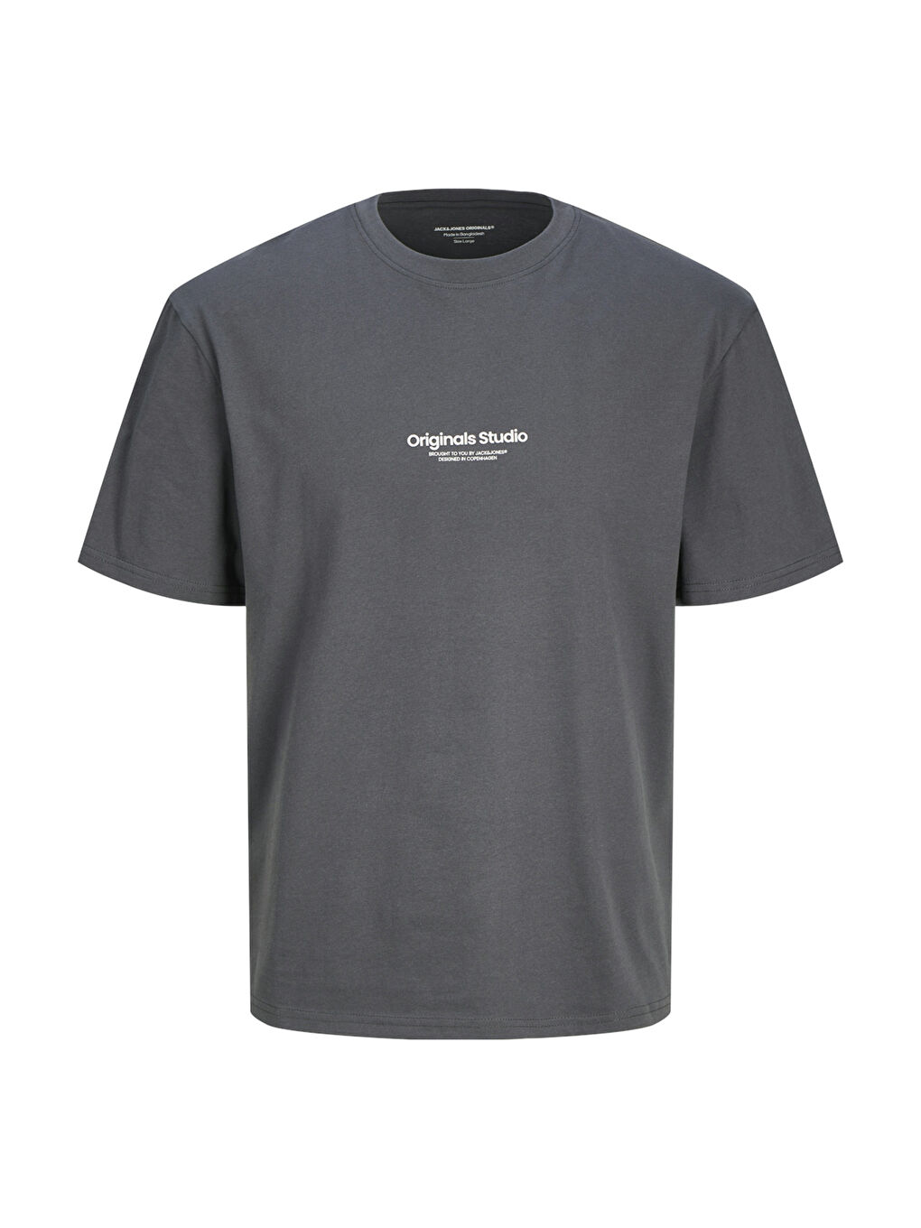 Gri Jorvesterbro Pamuklu Bisiklet Yaka Relaxed Fit Erkek %100 Pamuk Tişört 12240121-6