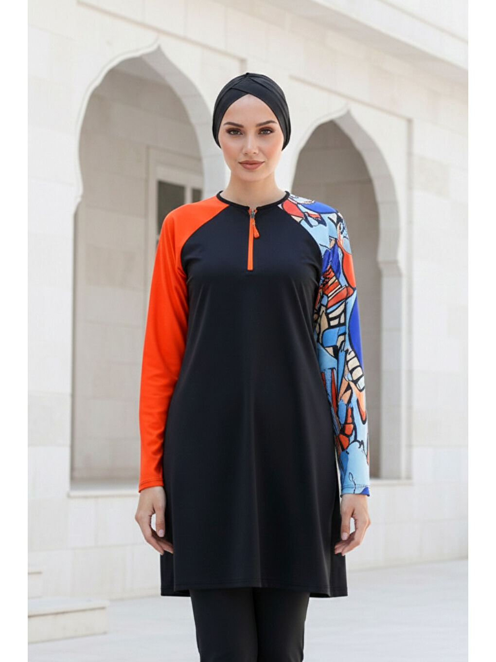 Tam Kapalı Tesettür Mayo Siyah M2117-1