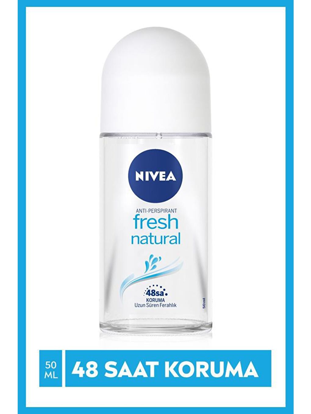 NIVEA Şeffaf Kadın Roll-On Deodorant Fresh Natural 50 ml, 48 Saat Anti-Perspirant Deodorant Koruması