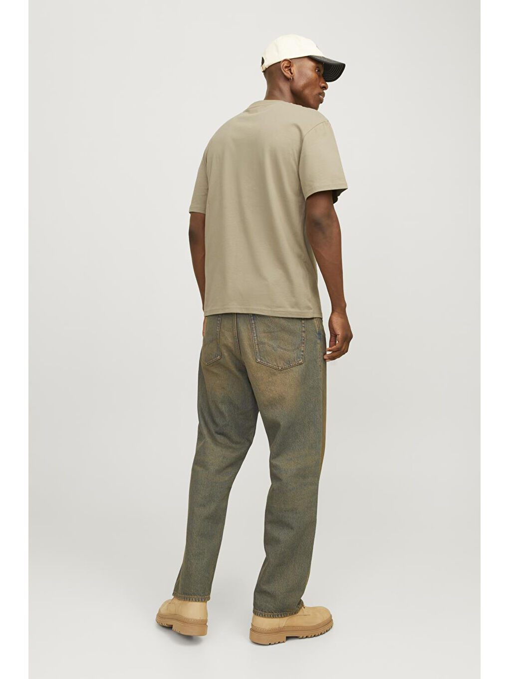 Bej Jorvesterbro Pamuklu Bisiklet Yaka Relaxed Fit Erkek %100 Pamuk Tişört 12240121-3