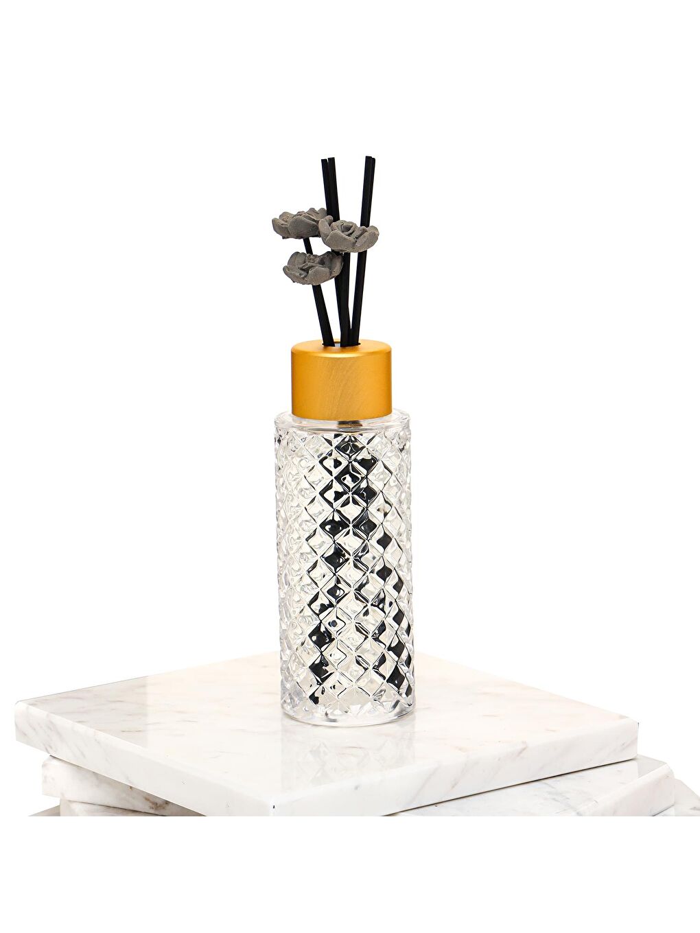 Sarı 230 ml Kristal Cam Şişe Dark Amber Oda Kokusu