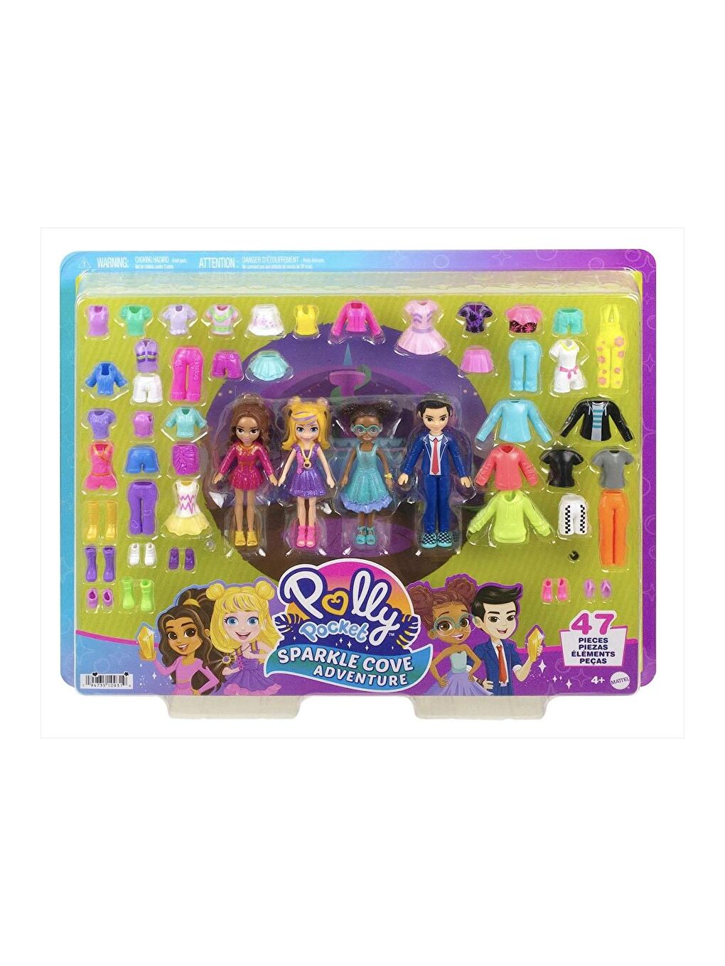 Polly Pocket Beyaz-Renklibaskı Arkadaşları Kombin Eğlencesi Oyun Seti