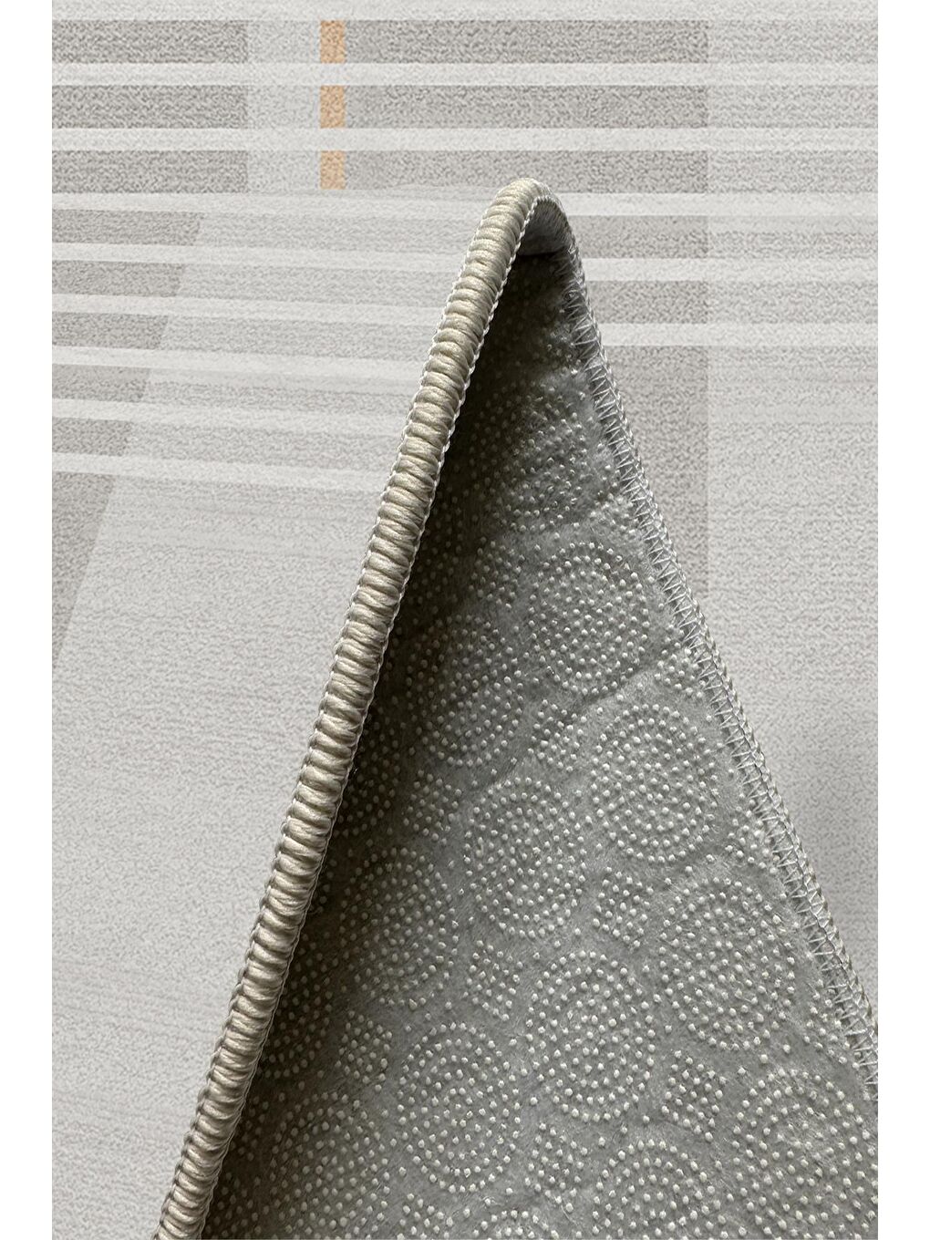 Bej Özel Tasarım, Kaymaz Taban, İnce, Yıkanabilir, Modern Halı WOOKECE1481 80x150-5