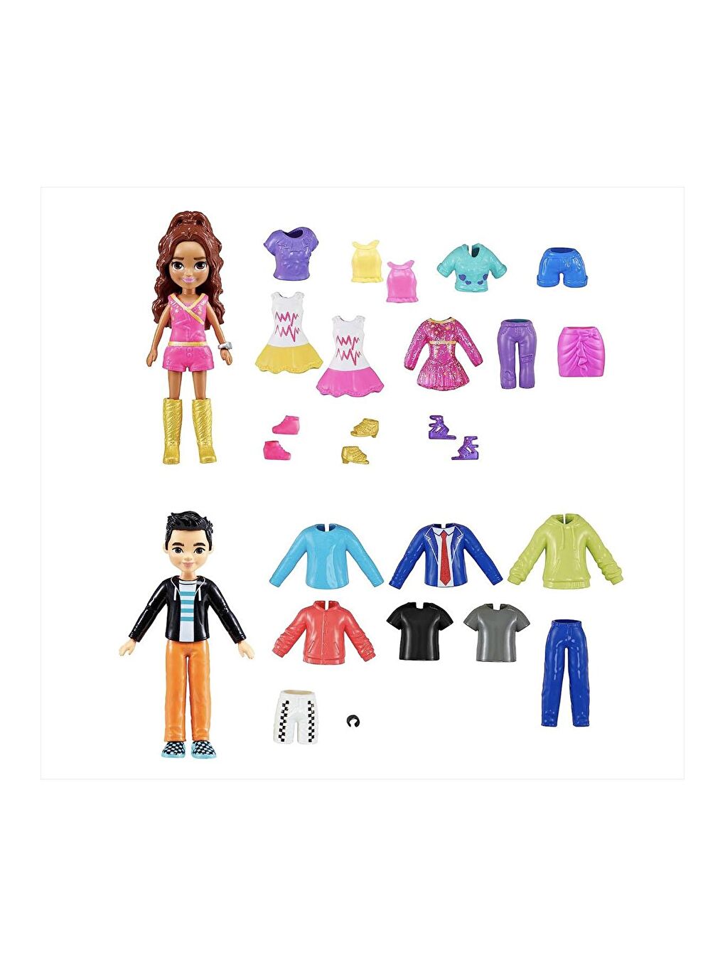 Polly Pocket Beyaz-Renklibaskı Arkadaşları Kombin Eğlencesi Oyun Seti - 1