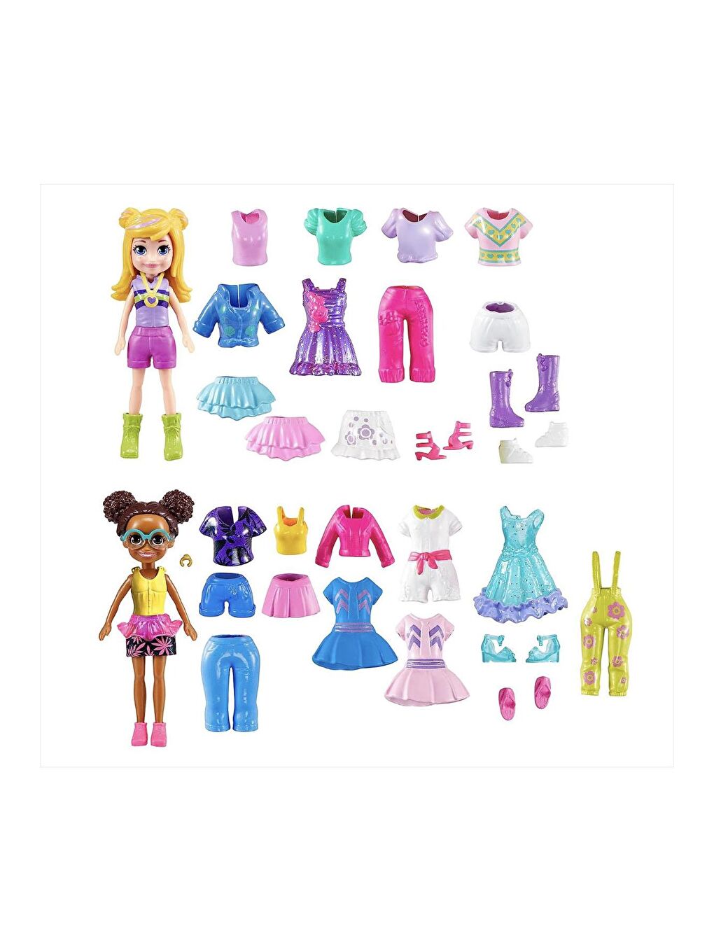 Polly Pocket Beyaz-Renklibaskı Arkadaşları Kombin Eğlencesi Oyun Seti - 2