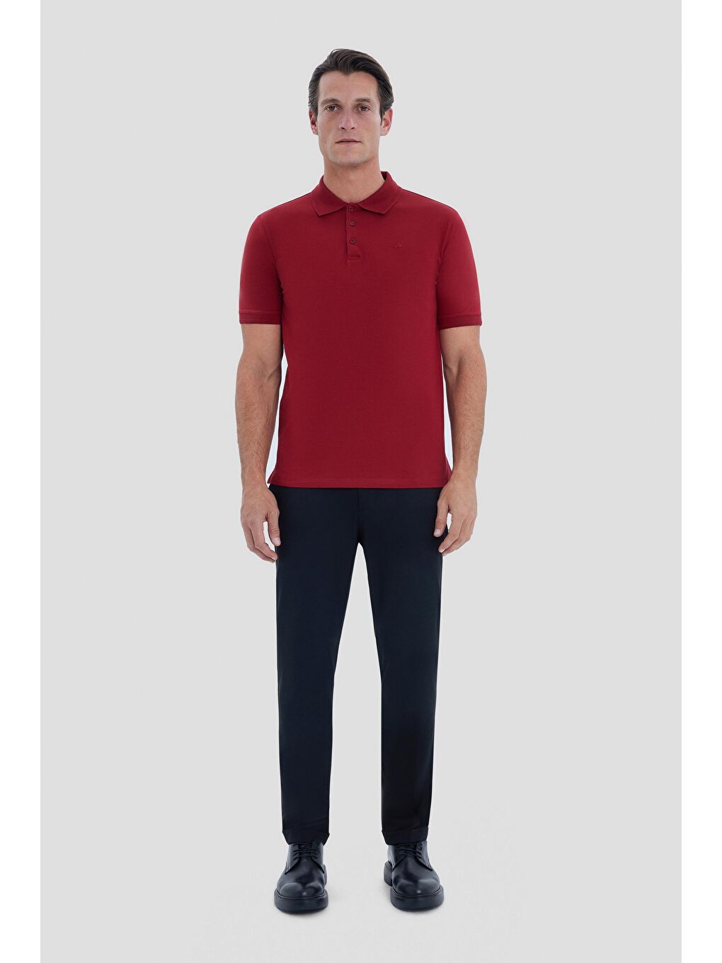 Bordo Regular Fit Basic Polo Yaka Tişört-1