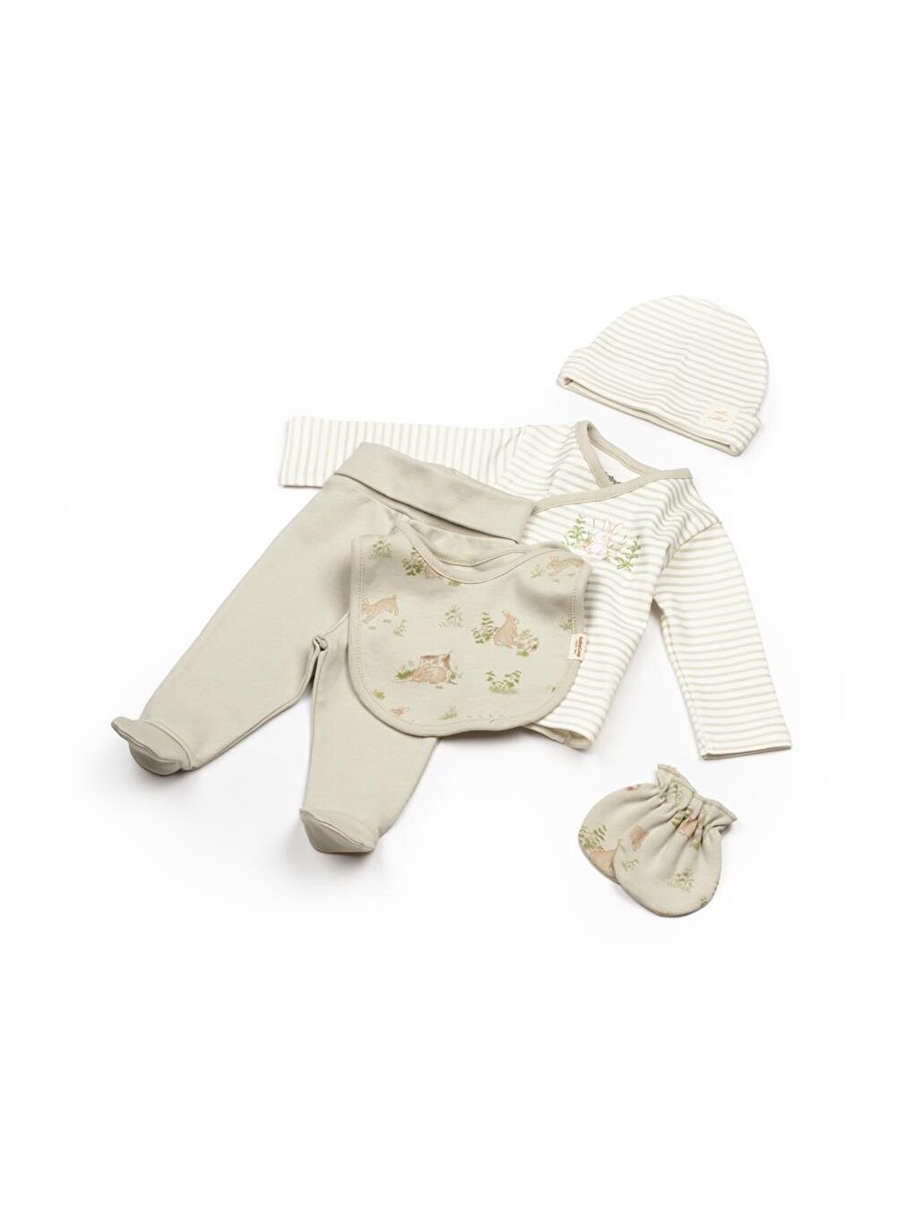 BabyCosy Organic Wear Ekru Bebek 5li Kutu Set %100 Organik Pamuk, Bebek ve Yenidoğan Serisi - CSY5513 - 7