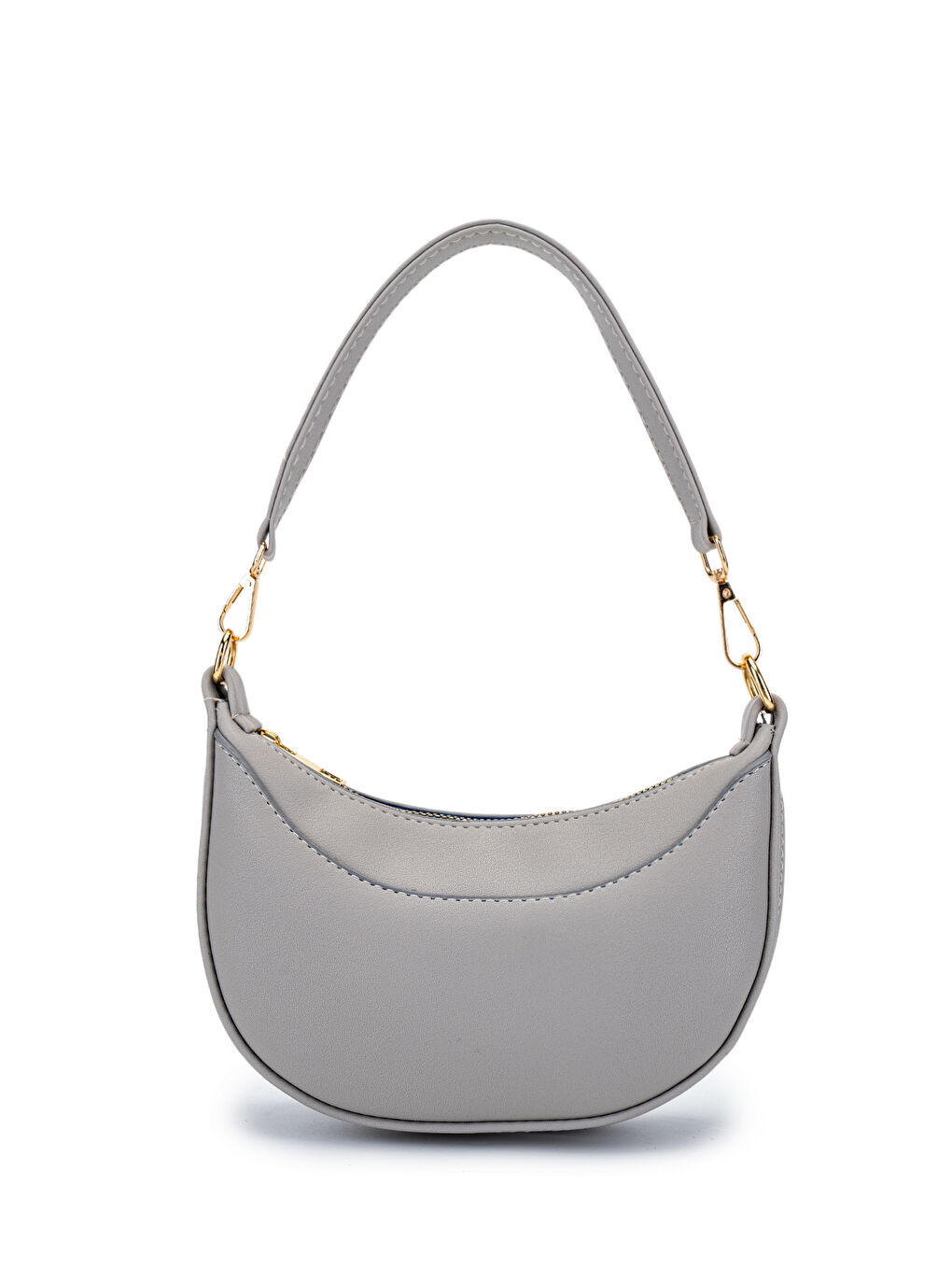 Suni Deri Yarım Ay Kadın Çapraz Çanta Lance Gri