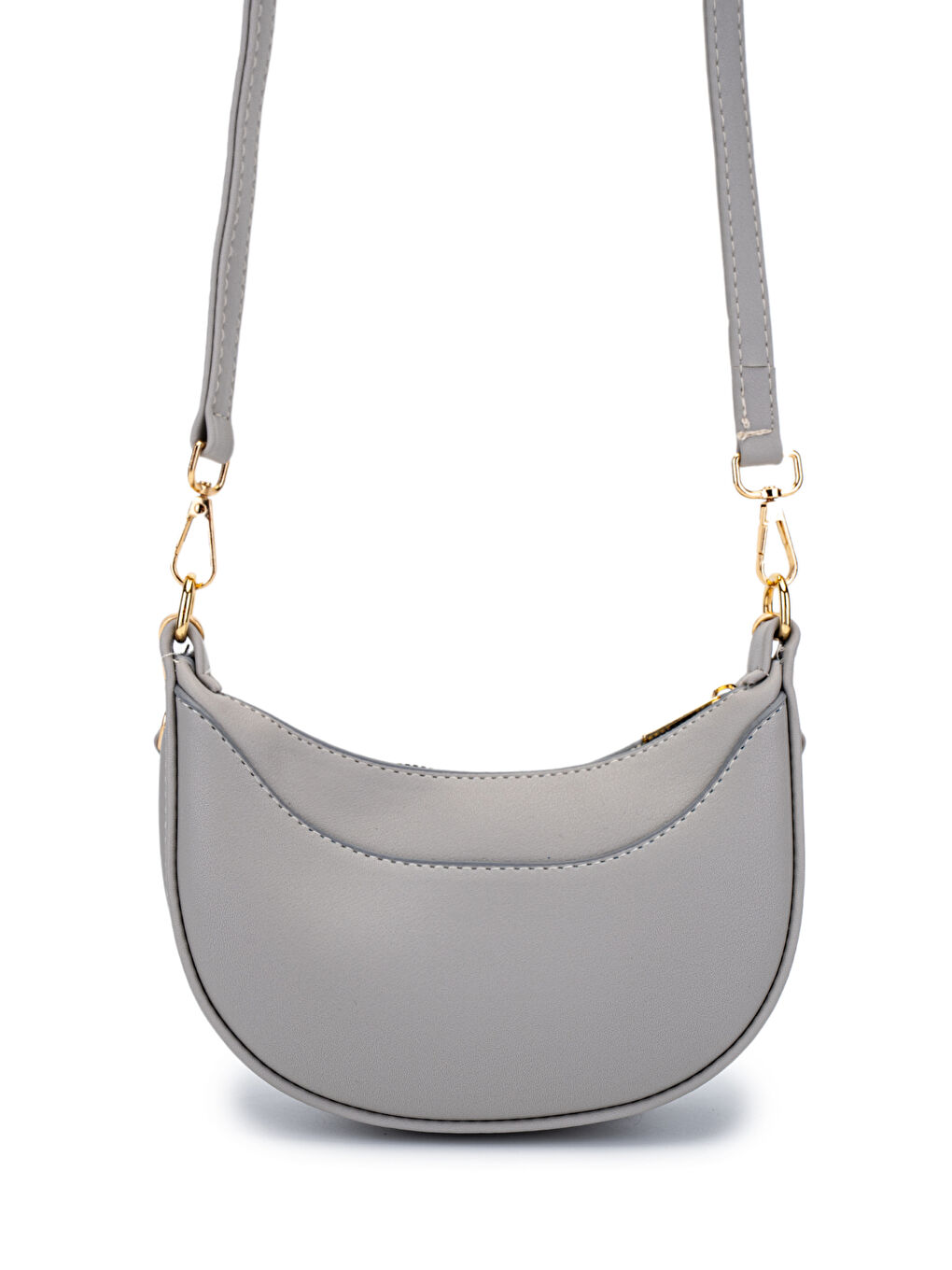 Suni Deri Yarım Ay Kadın Çapraz Çanta Lance Gri-1