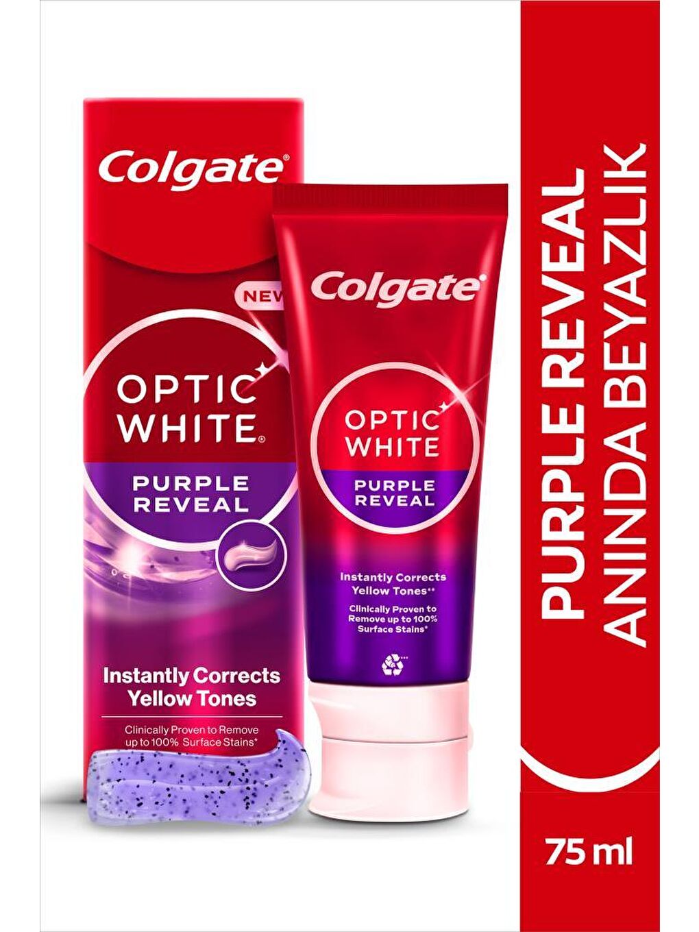 Colgate Renksiz Optic White Purple Reveal Beyazlatıcı Diş Macunu 75 Ml