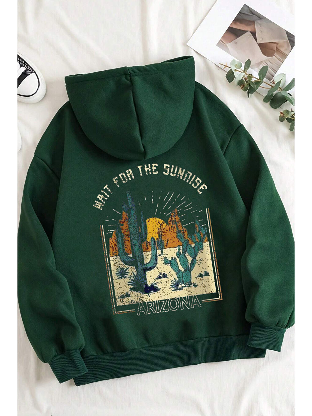 uyguntarz Yeşil Arizona Baskılı Oversize Sweatshirt