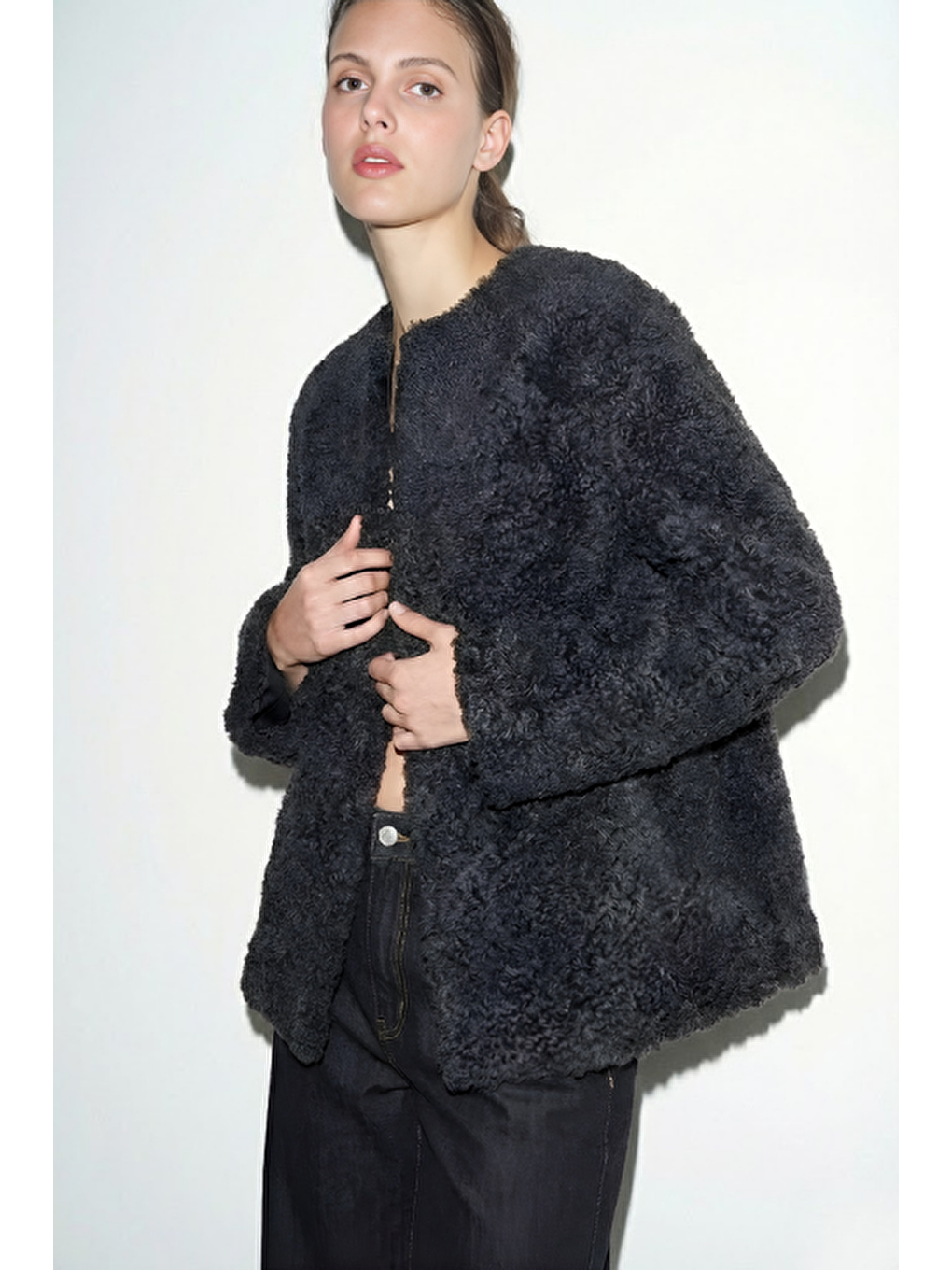 Soft Kürk Ceket Siyah-3