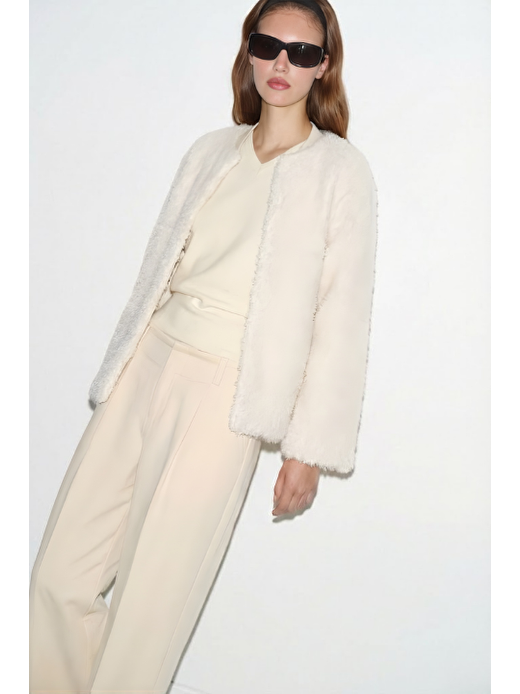 Soft Kürk Ceket Ekru