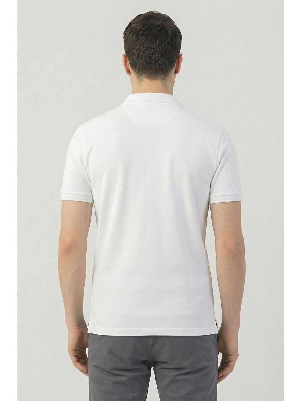 Giotelli Beyaz Slim Fit %100 Pamuk Polo Yaka Erkek Tişört-3