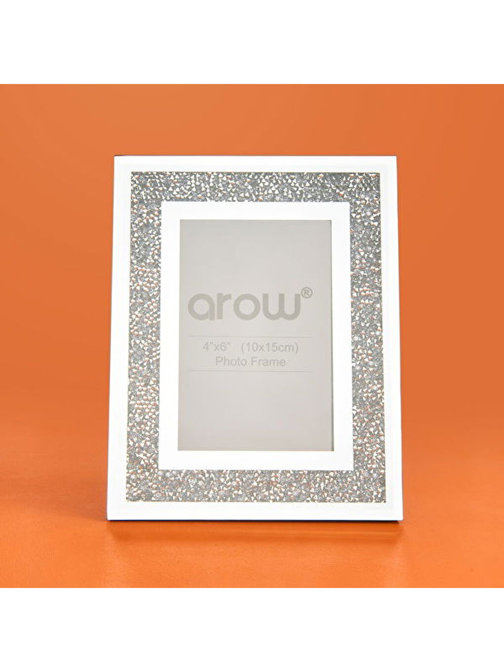 Gri Simli Cam Çerçeve - Gümüş - 10x15 cm