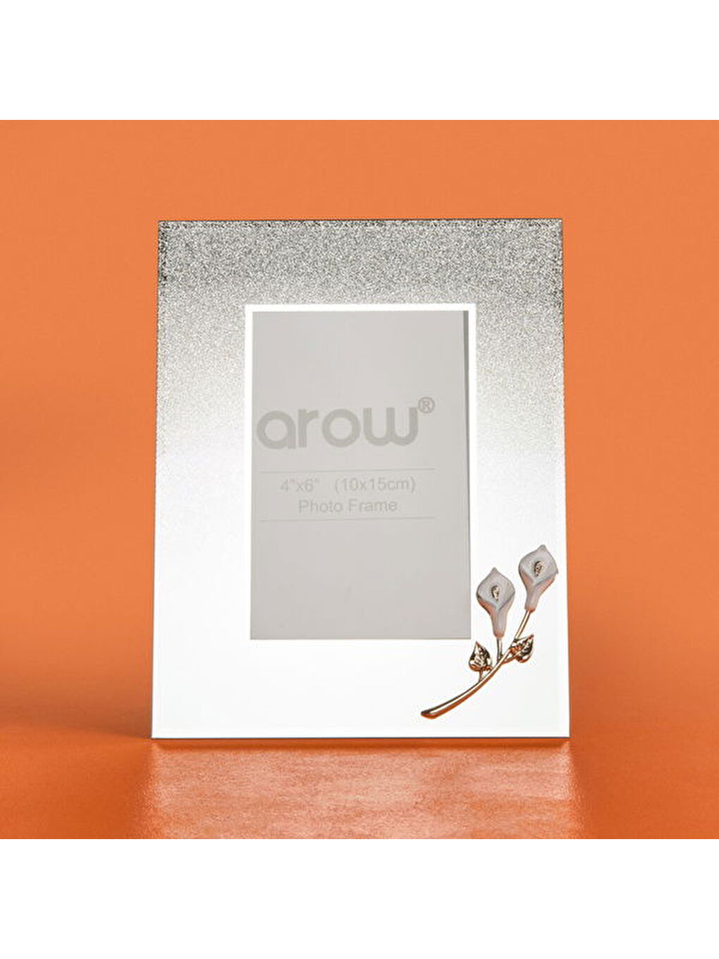 Gri Simli Cam Çerçeve - Gümüş - 10x15 cm-1