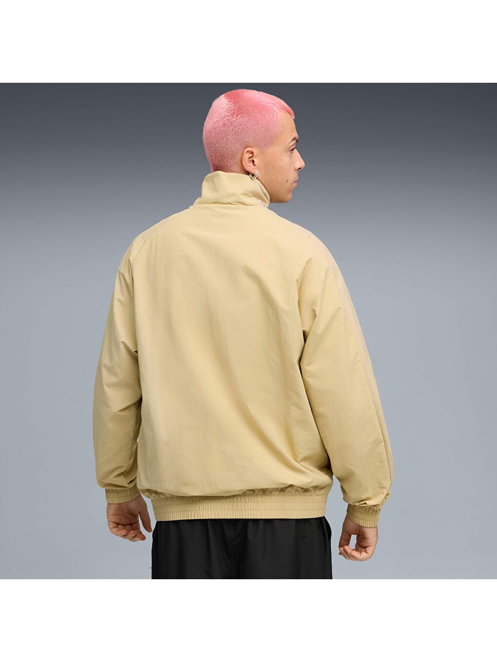 Sarı T7 Cargo Erkek Geniş Kesim Track Fermuarlı Sweatshirt-2