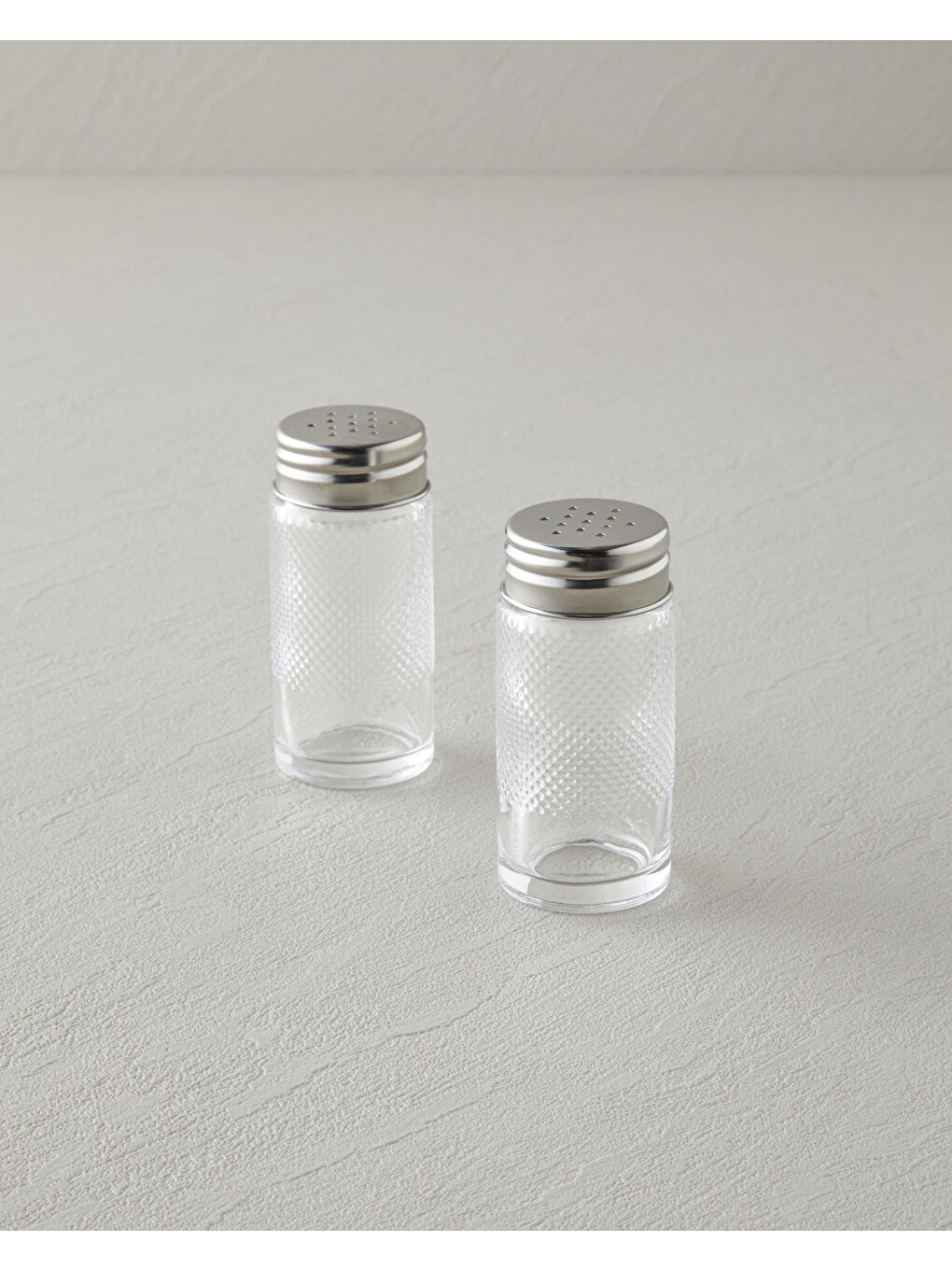 Renksiz Hexa Cam 2'li Tuzluk - Biberlik 4x9 Cm Şeffaf-1