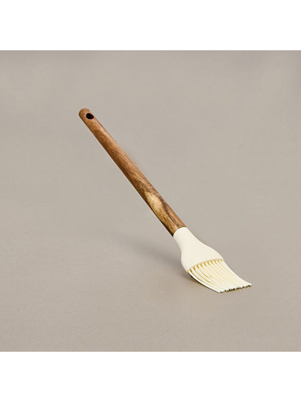 Akasya Saplı Silikon Yumurta Fırçası - Kahverengi / Krem-2