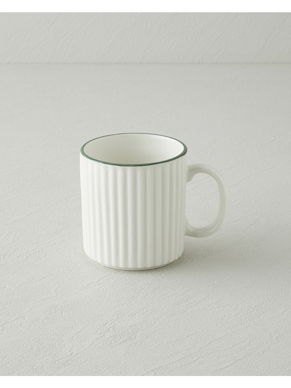 Lunara Porselen Kupa 350 Ml Beyaz - Yeşil-1
