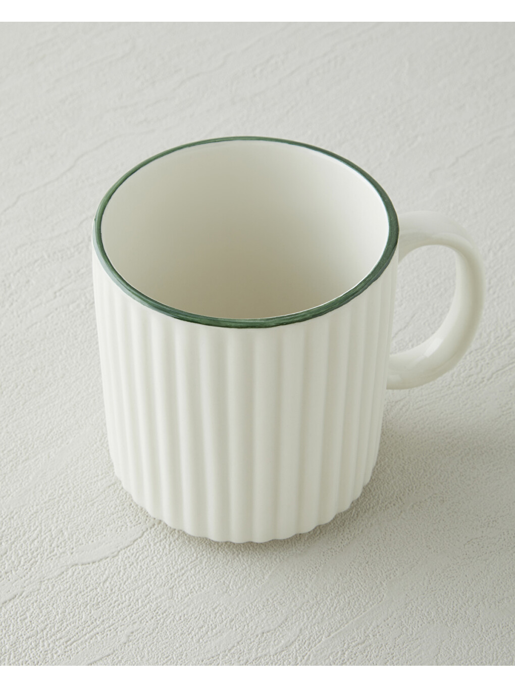 Lunara Porselen Kupa 350 Ml Beyaz - Yeşil-2