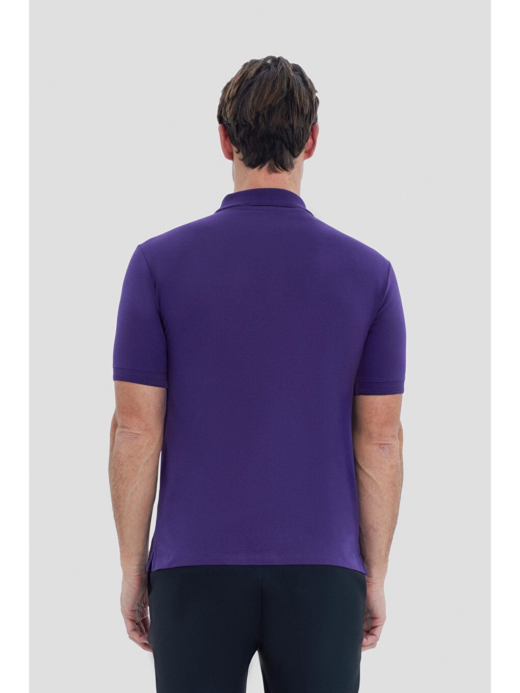 Mor Regular Fit Basic Polo Yaka Erkek Tişört-2