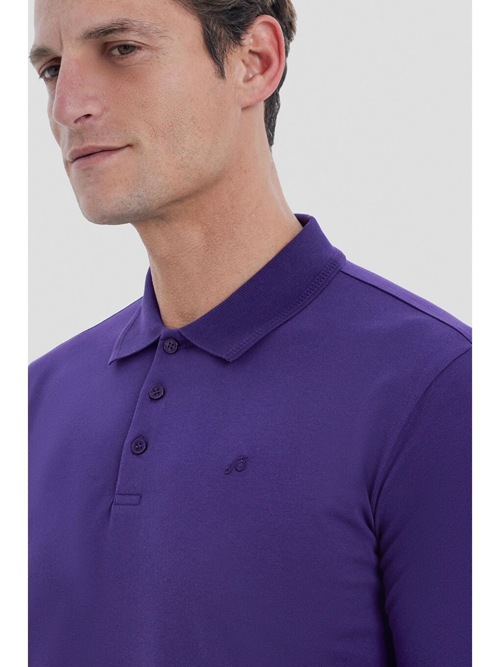 Mor Regular Fit Basic Polo Yaka Erkek Tişört-4