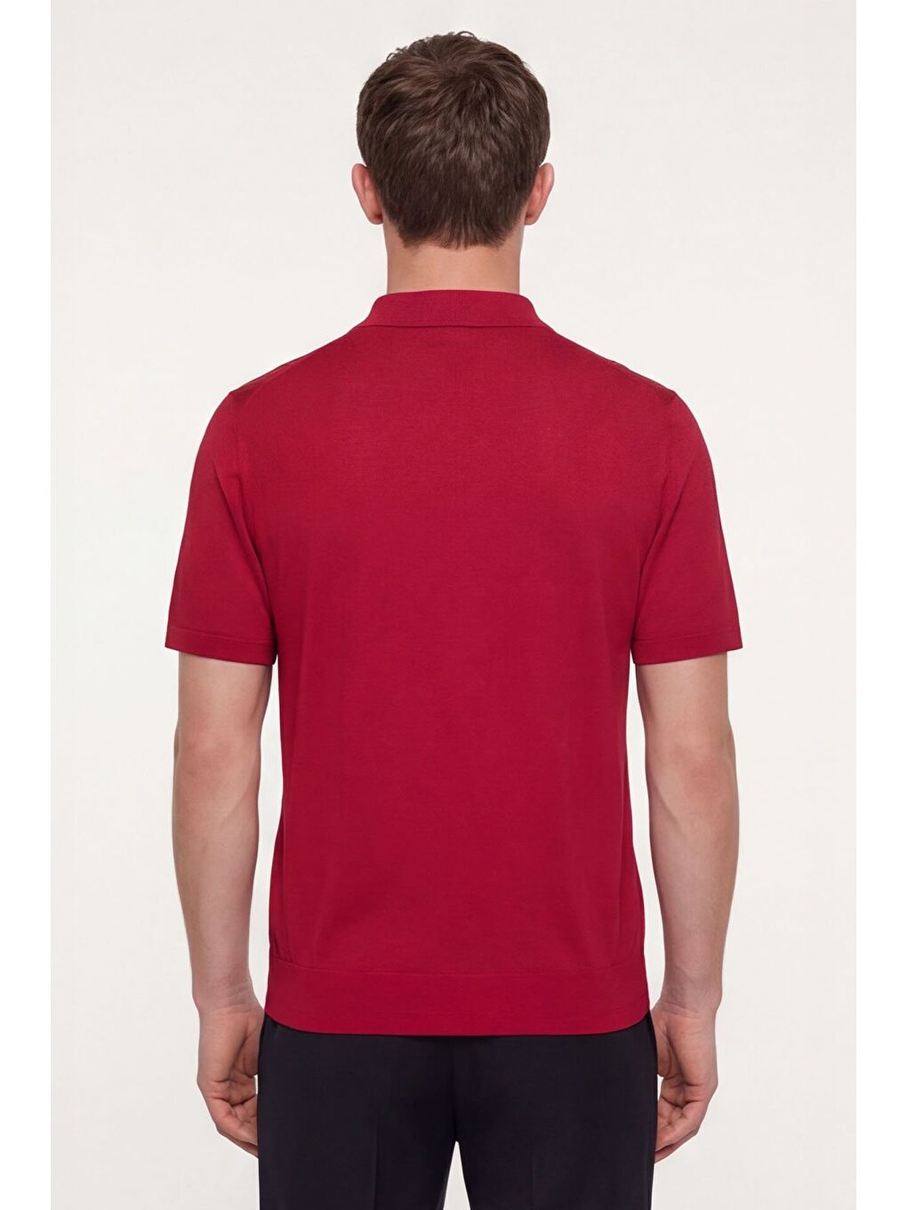 Giotelli Kırmızı Regular Fit %100 Pamuk Fermuarlı Polo Yaka Erkek Tişört-3