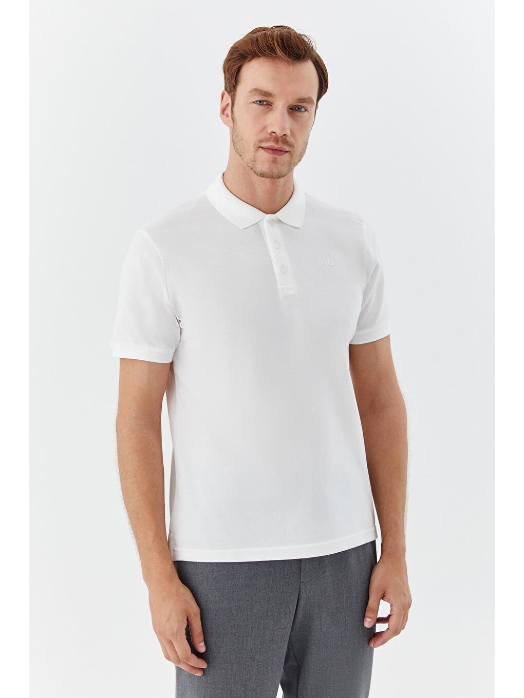 Ekru Regular Fit %100 Pamuklu Polo Yaka Tişört