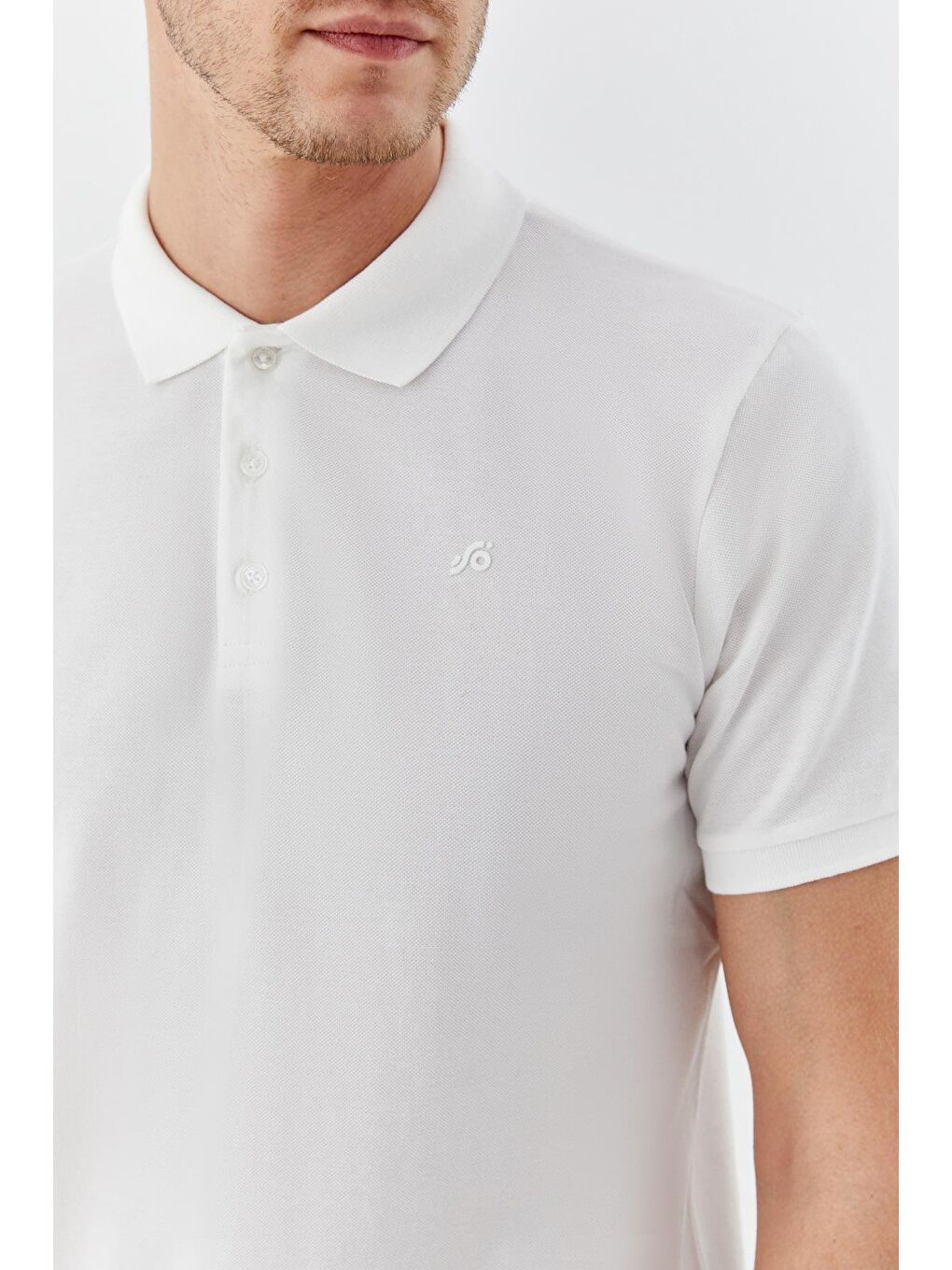 Ekru Regular Fit %100 Pamuklu Polo Yaka Tişört-2