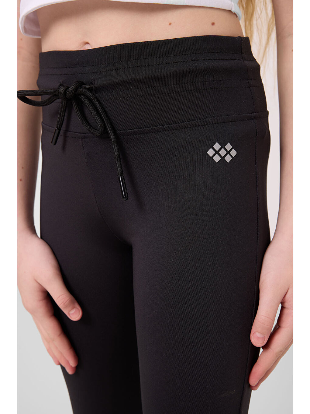 Siyah Esnek Standart Fit Basic Performans İspanyol Paça Kız Çocuk Tayt - 75193-2