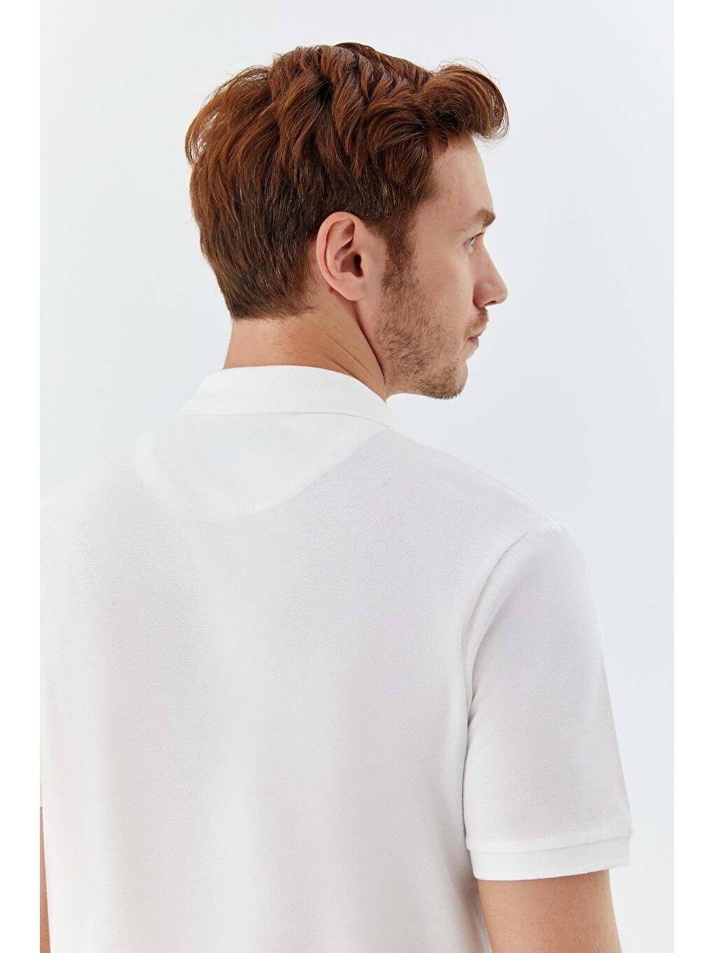 Ekru Regular Fit %100 Pamuklu Polo Yaka Tişört-4