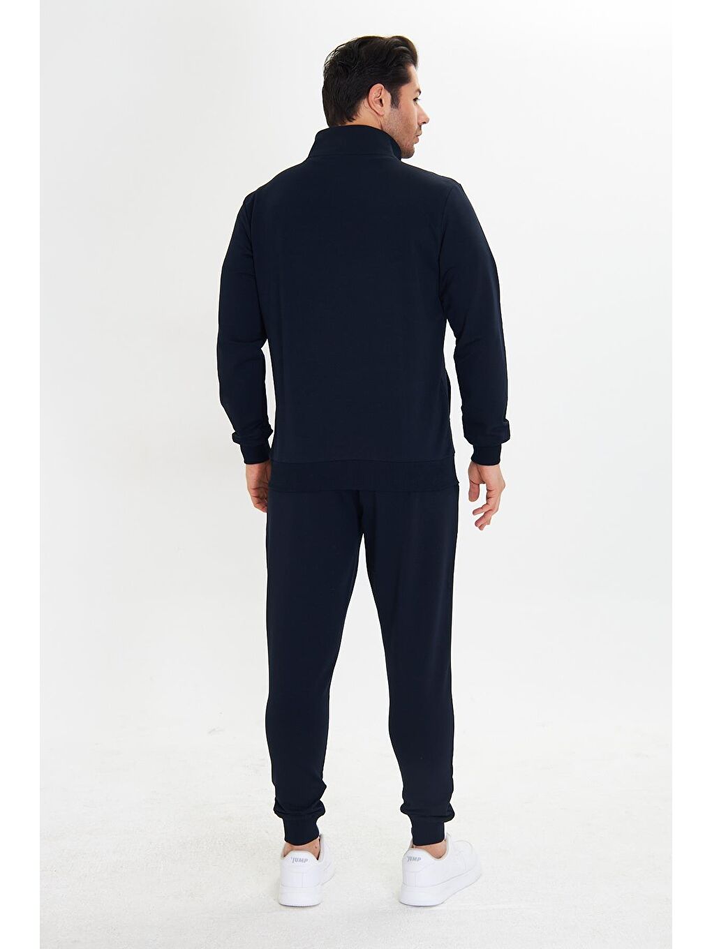 Yarım Fermuarlı Pamuklu Erkek Eşofman Takımı Lacivert 5709-L-5