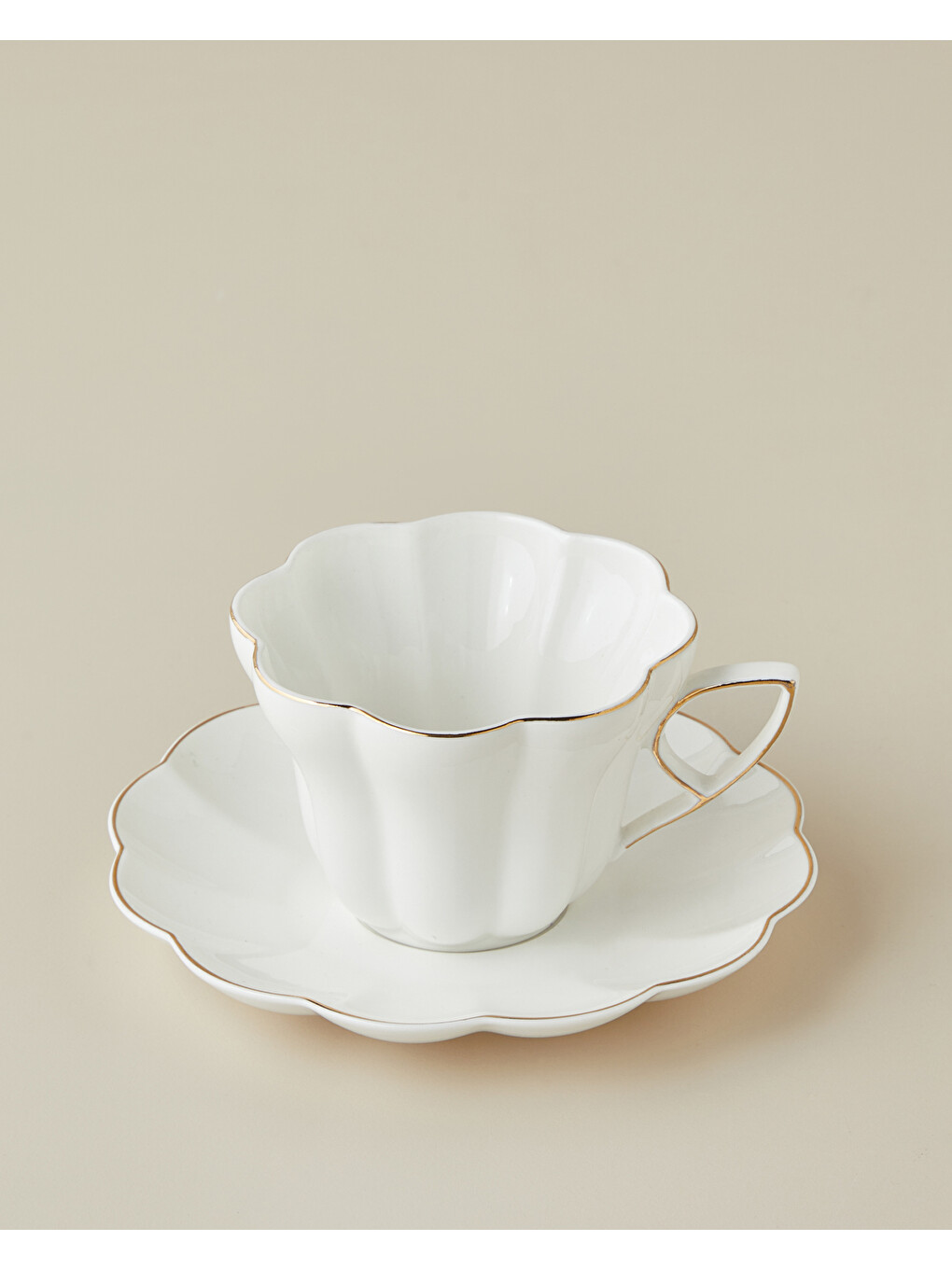 Velisse New Bone China 4 Parça 2 Kişilik Çay Fincanı Takımı 180 Ml Beyaz-gold-2