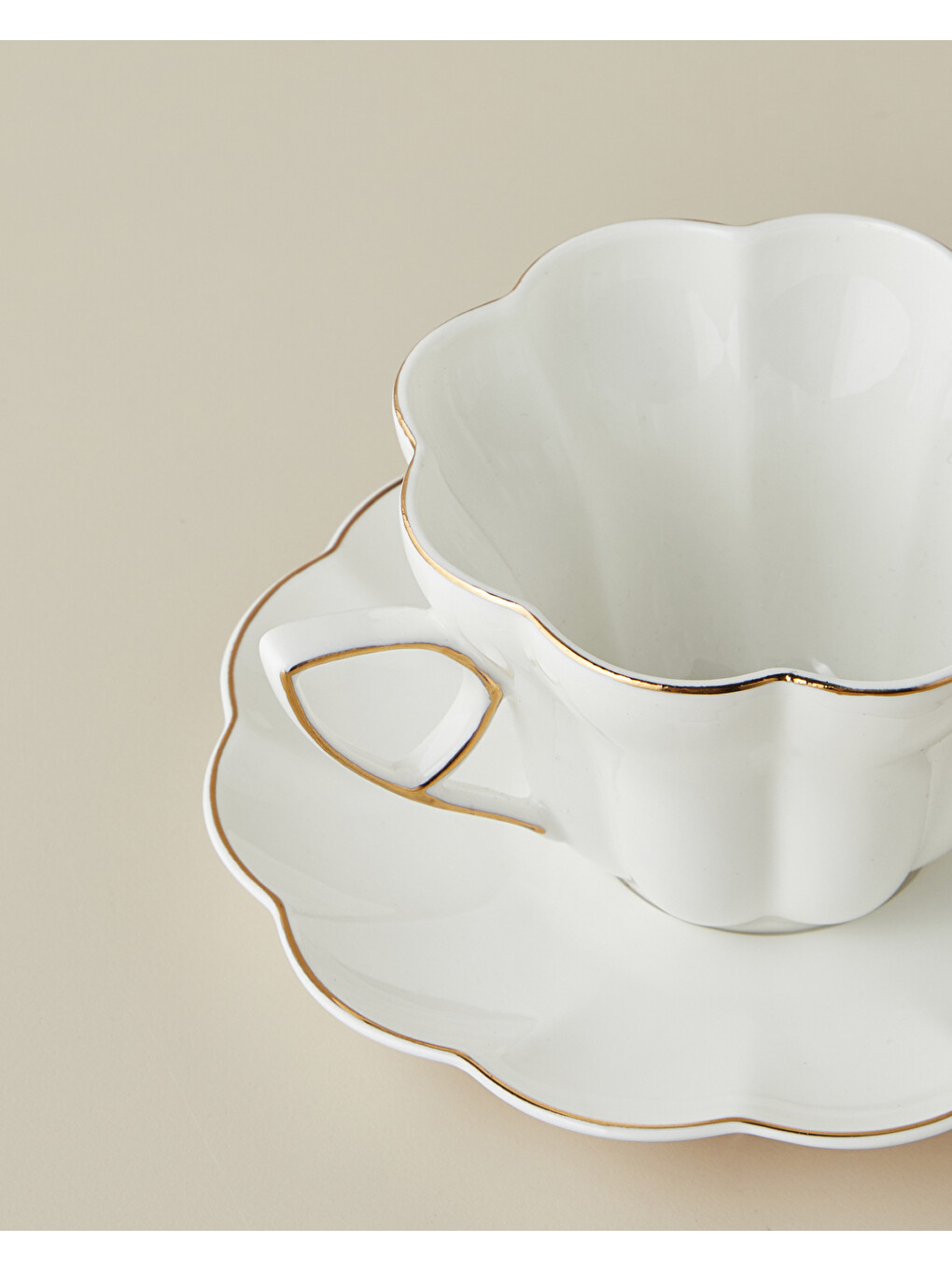 Velisse New Bone China 4 Parça 2 Kişilik Çay Fincanı Takımı 180 Ml Beyaz-gold-3