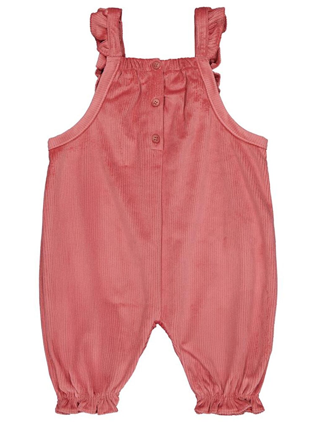 Kahverengi Baby Omuz Fırfırlı 6-18 Ay Salopet - Turuncu 6-9 Ay