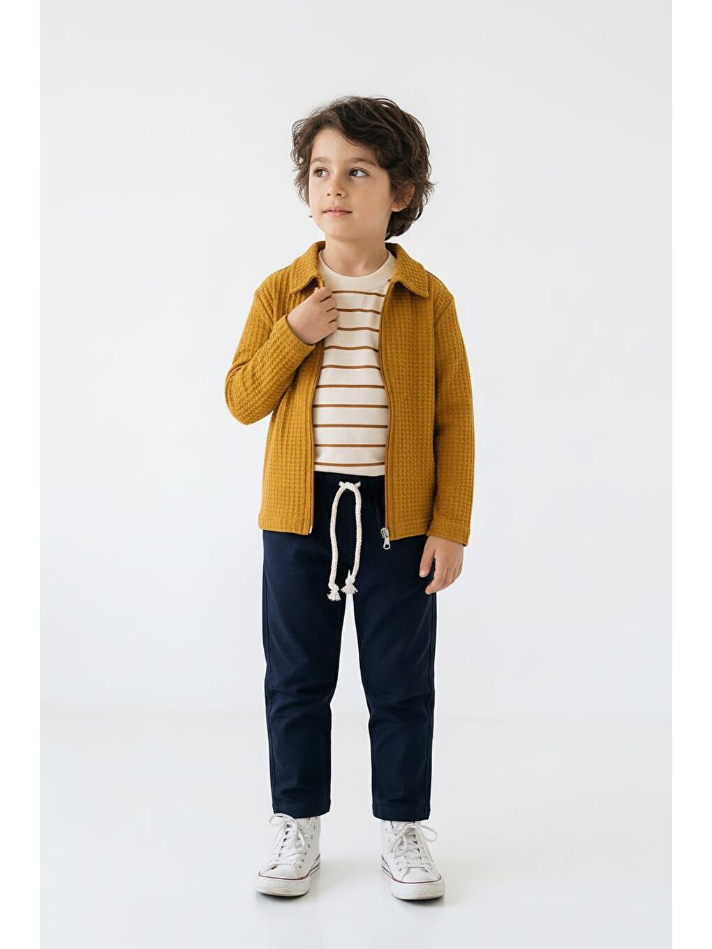 Sarı Hırkalı Pantolon Tişört 3lü Takım-3