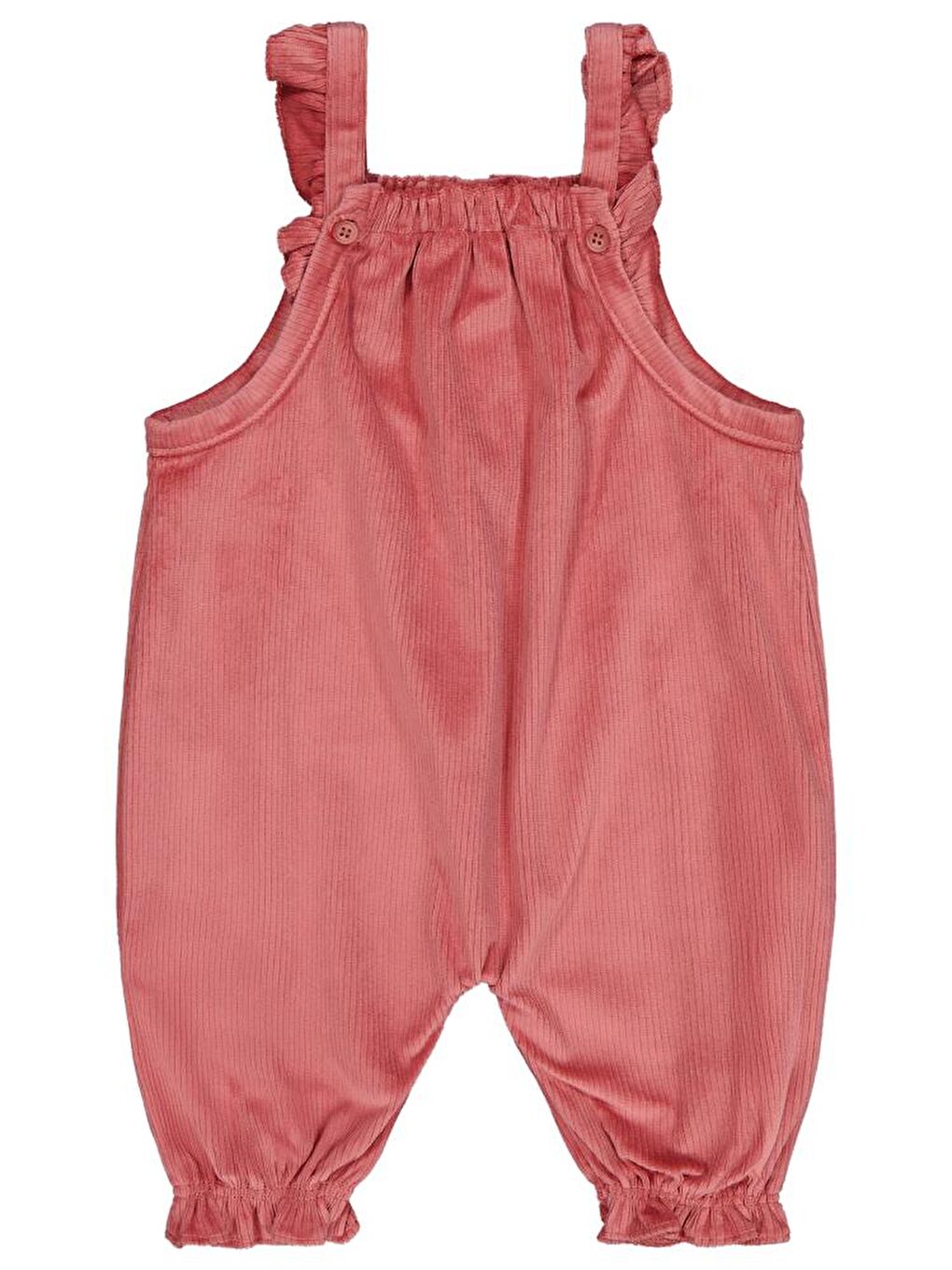 Kahverengi Baby Omuz Fırfırlı 6-18 Ay Salopet - Turuncu 6-9 Ay-1